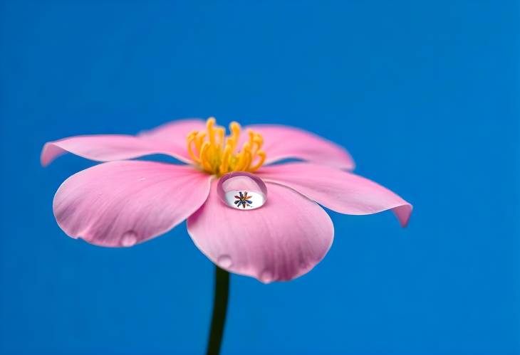 Ethereal Drops A Water Droplet on Pink Petals